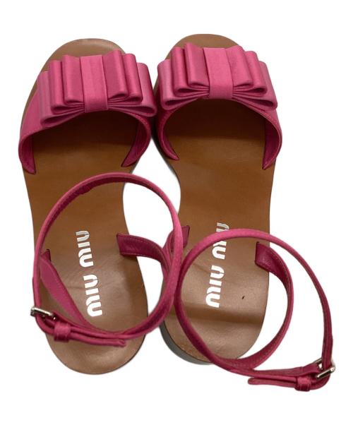 MIU MIU（ミュウミュウ）MIU MIU (ミュウミュウ) サンダル ピンク サイズ:36の古着・服飾アイテム