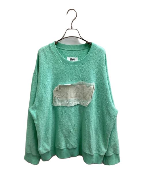 MM6 Maison Margiela（エムエムシックスメゾンマルジェラ）MM6 Maison Margiela (エムエムシックスメゾンマルジェラ) バックロゴスウェットシャツ / Back Logo Sweat / S52GU0041 グリーン サイズ:記載無しの古着・服飾アイテム