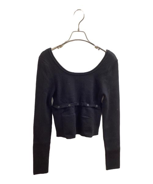 i:e BY OJOS（アイ・イー・バイ・オホス）i:e BY OJOS (アイ・イー・バイ・オホス) FLUID KNIT TOP ブラック サイズ:-の古着・服飾アイテム