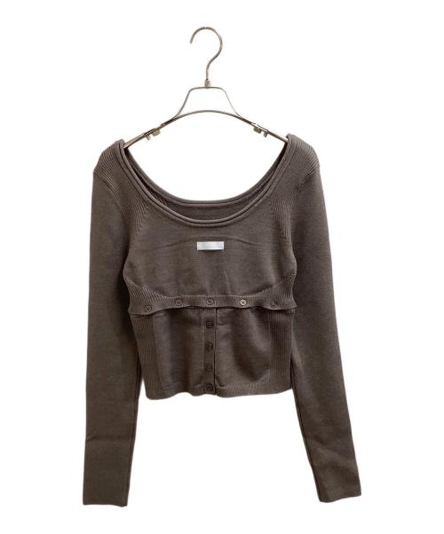 i:e BY OJOS（アイ・イー・バイ・オホス）i:e BY OJOS (アイ・イー・バイ・オホス) FLUID KNIT TOP ブラウン サイズ:2の古着・服飾アイテム