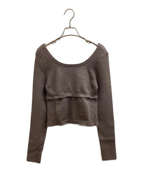 i:e BY OJOS（アイ・イー・バイ・オホス）i:e BY OJOS (アイ・イー・バイ・オホス) FLUID KNIT TOP ブラウン サイズ:2の古着・服飾アイテム