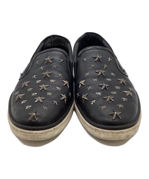 JIMMY CHOO（ジミーチュウ）JIMMY CHOO (ジミーチュウ) スタッズスリッポン ブラック サイズ:41の古着・服飾アイテム