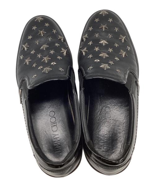 JIMMY CHOO（ジミーチュウ）JIMMY CHOO (ジミーチュウ) スタッズスリッポン ブラック サイズ:41の古着・服飾アイテム