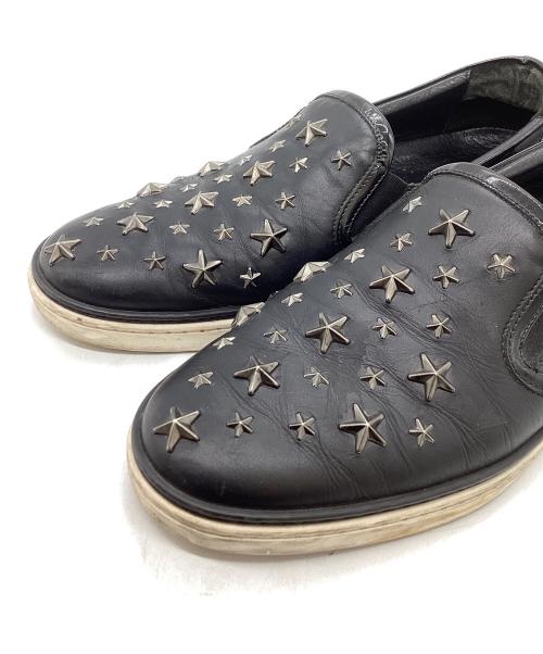 JIMMY CHOO（ジミーチュウ）JIMMY CHOO (ジミーチュウ) スタッズスリッポン ブラック サイズ:41の古着・服飾アイテム