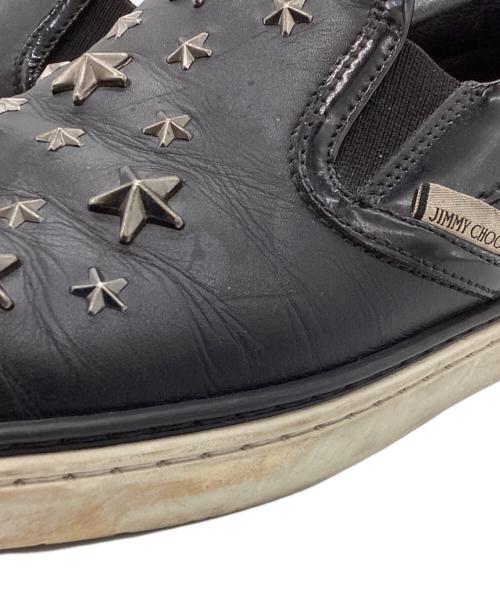 JIMMY CHOO（ジミーチュウ）JIMMY CHOO (ジミーチュウ) スタッズスリッポン ブラック サイズ:41の古着・服飾アイテム