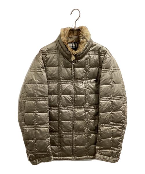 BURBERRY BLACK LABEL（バーバリーブラックレーベル）BURBERRY BLACK LABEL (バーバリーブラックレーベル) ファー付ダウンジャケット　/　BMP11-725-43 ゴールド サイズ:Mの古着・服飾アイテム