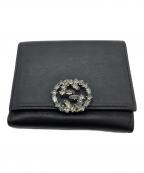 GUCCIグッチ）の古着「ミニフレンチフラップウォレット / 369683」｜ブラック