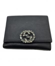 GUCCI（グッチ）の古着「ミニフレンチフラップウォレット / 369683」｜ブラック