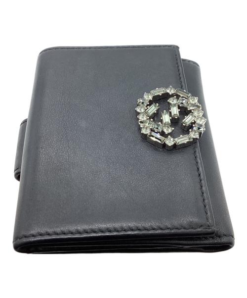 GUCCI（グッチ）GUCCI (グッチ) ミニフレンチフラップウォレット / 369683 ブラックの古着・服飾アイテム