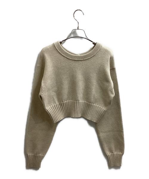 CLANE（クラネ）CLANE (クラネ) W FACE SHORT KNIT CARDIGAN　/　10106-2093 ベージュ サイズ:1の古着・服飾アイテム