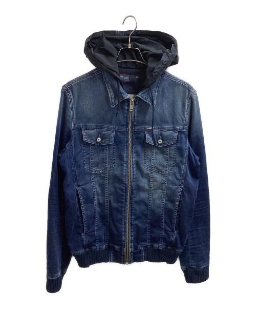 DIESEL（ディーゼル）DIESEL (ディーゼル) フード付きデニムジャケット インディゴ サイズ:XXLの古着・服飾アイテム
