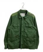 DIESELディーゼル）の古着「エルボーパッチ モッズミリタリージャケット　/　830-667 60」｜グリーン