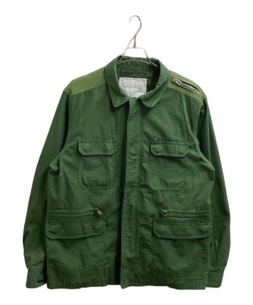 DIESEL（ディーゼル）DIESEL (ディーゼル) エルボーパッチ モッズミリタリージャケット　/　830-667 60 グリーン サイズ:XXLの古着・服飾アイテム