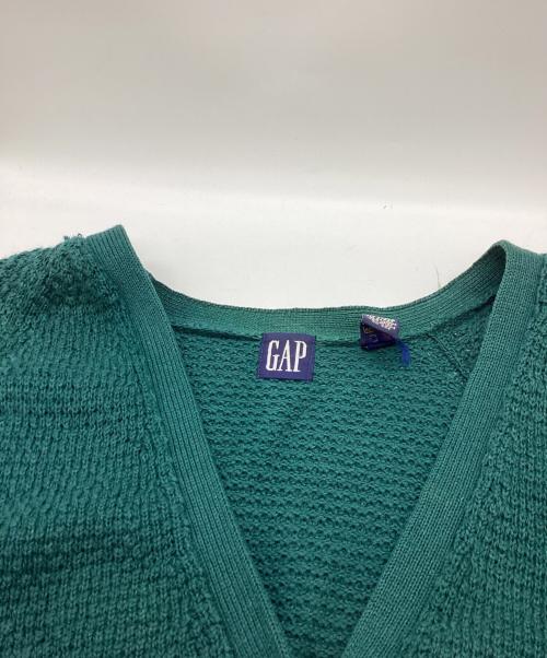 GAP（ギャップ）GAP (ギャップ) ラミーコットンカーディガン / OLDGAP 紺タグ グリーン サイズ:Mの古着・服飾アイテム