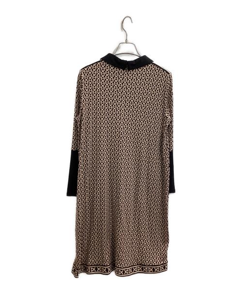 LEONARD PARIS（レオナール パリ）LEONARD PARIS (レオナール パリ) インポートロゴワンピース / 0480913 ブラック×ブラウン サイズ:36の古着・服飾アイテム