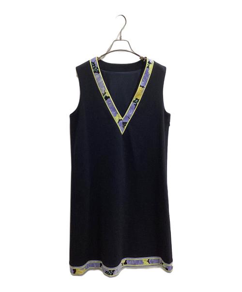 LEONARD FASHION（レオナールファッション）LEONARD FASHION (レオナールファッション) ノースリーブワンピース / 0380652 ネイビー サイズ:38の古着・服飾アイテム