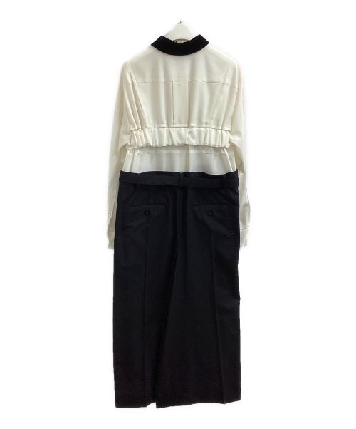 sacai（サカイ）sacai　 (サカイ) ドッキングワンピース / 22-06171 ホワイト×ブラック サイズ:1の古着・服飾アイテム