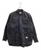 and wanderアンドワンダー）の古着「MULTI POKET LS SHIRT」｜ブラック