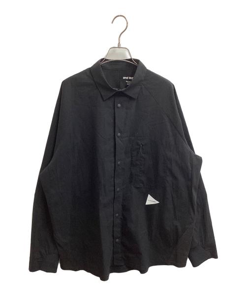 and wander（アンドワンダー）and wander (アンドワンダー) fleece base LS shirt ブラック サイズ:XLの古着・服飾アイテム