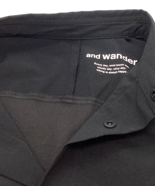 and wander（アンドワンダー）and wander (アンドワンダー) fleece base LS shirt ブラック サイズ:XLの古着・服飾アイテム