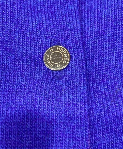 HERMES（エルメス）HERMES (エルメス) セリエ釦カシミヤカーディガン パープル サイズ:Lの古着・服飾アイテム