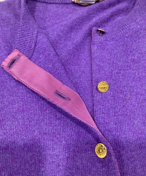 HERMES（エルメス）HERMES (エルメス) セリエ釦カシミヤカーディガン パープル サイズ:Lの古着・服飾アイテム