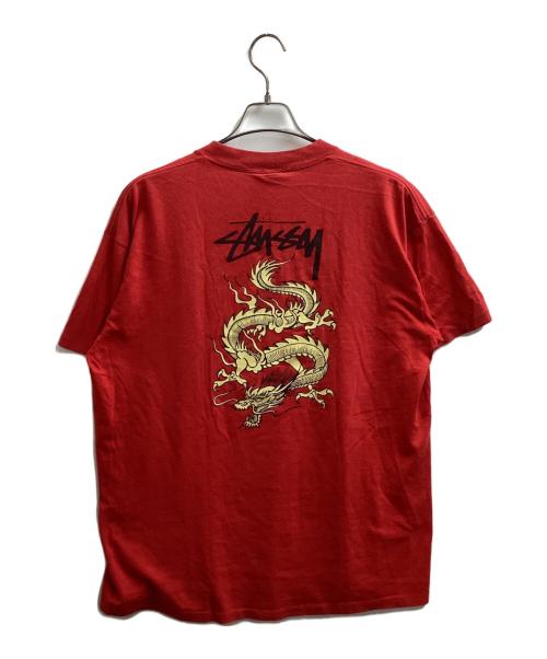stussy（ステューシー）stussy (ステューシー) ドラゴンTee　/　 80s USA製 レッド サイズ:XLの古着・服飾アイテム