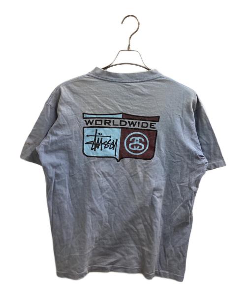 stussy（ステューシー）stussy (ステューシー) Tシャツ　/　USA製 90s ブルー サイズ:Lの古着・服飾アイテム