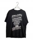 stussyステューシー）の古着「WORLD TOUR TEE / ワールドツアーＴシャツ /  JIM PHILLIPS」｜ブラック