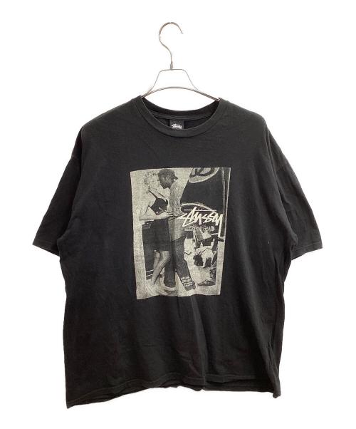 stussy（ステューシー）stussy (ステューシー) プリントTシャツ / kichijoji chapt限定 ブラック サイズ:XLの古着・服飾アイテム