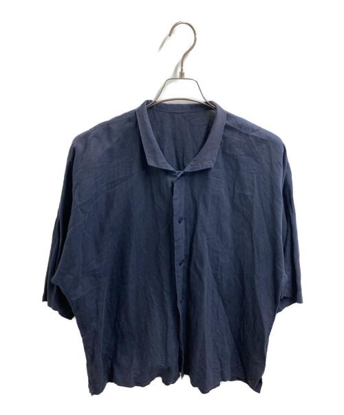 HOMME PLISSE ISSEY MIYAKE（オム プリッセ イッセイ ミヤケ）HOMME PLISSE ISSEY MIYAKE (オム プリッセ イッセイ ミヤケ) 半袖シャツ / HP08-FJ018 ネイビー サイズ:3の古着・服飾アイテム