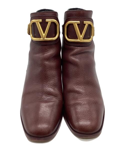 VALENTINO（ヴァレンティノ）VALENTINO (ヴァレンティノ) メタルロゴショートブーツ レッド サイズ:35　1/2の古着・服飾アイテム