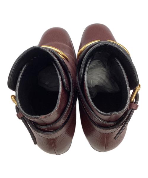 VALENTINO（ヴァレンティノ）VALENTINO (ヴァレンティノ) メタルロゴショートブーツ レッド サイズ:35　1/2の古着・服飾アイテム