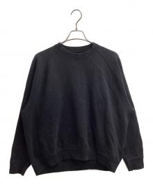 Graphpaper×LOOPWHEELER（グラフペーパー×ループウィラー）の古着「RAGLAN SWEAT　/　gu213-70172b」｜ブラック