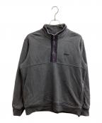 SUPREMEシュプリーム）の古着「Overdyed Half ZIP UP Sweatshirt / オーバーダイハーフジップアップスウェット / 18AW」｜グレー