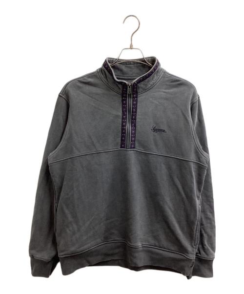 SUPREME（シュプリーム）Supreme (シュプリーム) Overdyed Half ZIP UP Sweatshirt / オーバーダイハーフジップアップスウェット / 18AW グレー サイズ:Mの古着・服飾アイテム