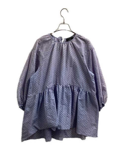 ne quittez pas（ヌキテパ）ne quittez pas (ヌキテパ) ラメジャカードブラウス　/　010122BS1TL ブルー サイズ:不明の古着・服飾アイテム