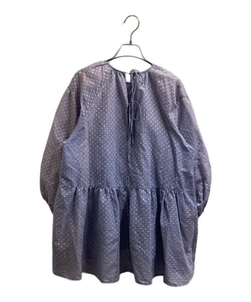 ne quittez pas（ヌキテパ）ne quittez pas (ヌキテパ) ラメジャカードブラウス　/　010122BS1TL ブルー サイズ:不明の古着・服飾アイテム
