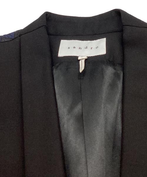 Sandro（サンドロ）Sandro (サンドロ) 切替濃紺テーラードジャケット / V5424H ブラック サイズ:36の古着・服飾アイテム