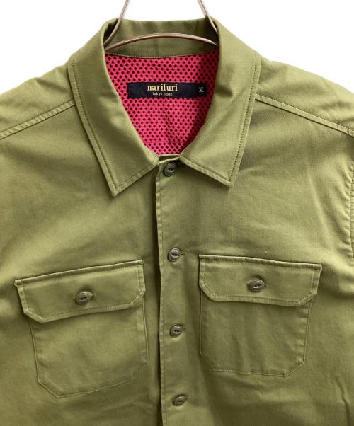 narifuri（ナリフリ）narifuri (ナリフリ) Military shirt jacket / アーミーヒートシャツ / NF4012 オリーブ サイズ:Mの古着・服飾アイテム