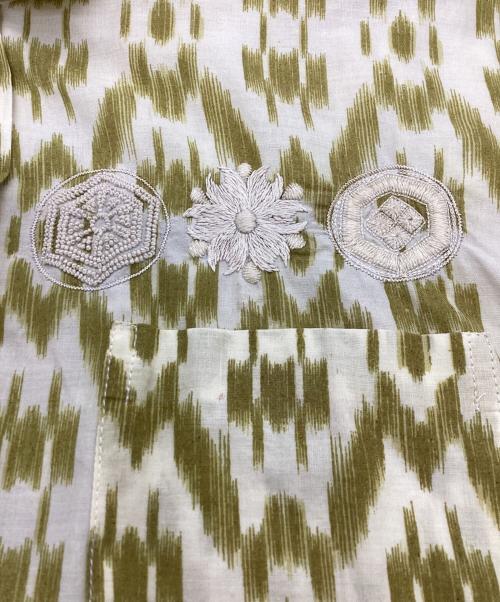DRIES VAN NOTEN（ドリスヴァンノッテン）DRIES VAN NOTEN (ドリスヴァンノッテン) 総柄半袖シャツ　/　1159-343-2148 グリーン サイズ:48の古着・服飾アイテム