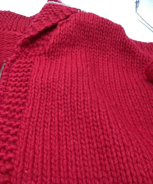 USED（ユーズド）USED (ユーズド) カウチンニット / LIGHTNING ZIP レッド サイズ:不明の古着・服飾アイテム