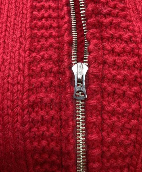 USED（ユーズド）USED (ユーズド) カウチンニット / LIGHTNING ZIP レッド サイズ:不明の古着・服飾アイテム