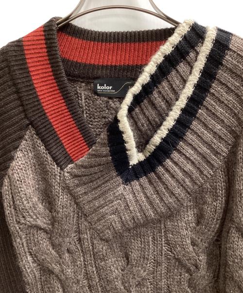 KOLOR（カラー）KOLOR (カラー) クレイジーパターンニット / 21WCM-N02302 ブラウン サイズ:1の古着・服飾アイテム