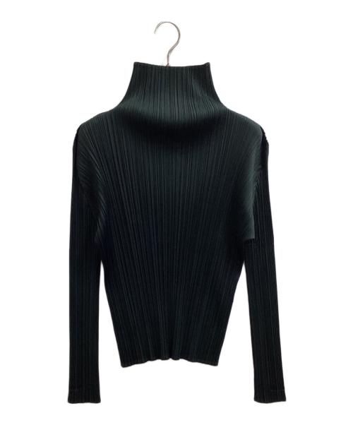 PLEATS PLEASE（プリーツプリーズ）PLEATS PLEASE (プリーツプリーズ) プリーツハイネックカットソー　/　PP63-JK205 グリーン サイズ:3の古着・服飾アイテム