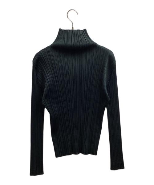 PLEATS PLEASE（プリーツプリーズ）PLEATS PLEASE (プリーツプリーズ) プリーツハイネックカットソー　/　PP63-JK205 グリーン サイズ:3の古着・服飾アイテム