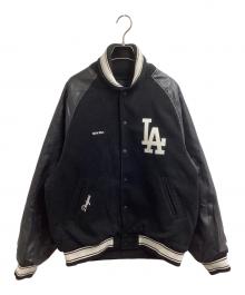 MLB×New Era（エムエルビー×ニューエラ）の古着「RAGLAN VARSITY JACKET」｜ブラック
