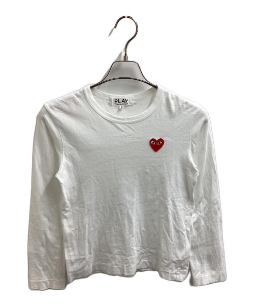 PLAY COMME des GARCONS（プレイコムデギャルソン）PLAY COMME des GARCONS (プレイコムデギャルソン) ハートワッペン カットソー ホワイト サイズ:Sの古着・服飾アイテム