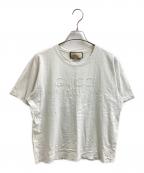 GUCCIグッチ）の古着「ロゴエンブロイダリーTシャツ / Logo Embroidery T-Shirt / 616036 XJFZA / 23AW」｜ホワイト