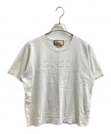 GUCCI（グッチ）の古着「ロゴエンブロイダリーTシャツ / Logo Embroidery T-Shirt / 616036 XJFZA / 23AW」｜ホワイト